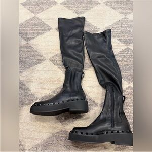 Valentino Garavani Black Studded Over The Knee Boots